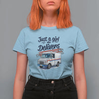 Funny Postal Worker T Shirt For Women Just A Girl Who Delivers - Wonder Print Shop