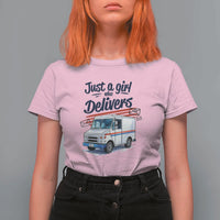 Funny Postal Worker T Shirt For Women Just A Girl Who Delivers - Wonder Print Shop
