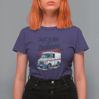 Funny Postal Worker T Shirt For Women Just A Girl Who Delivers - Wonder Print Shop