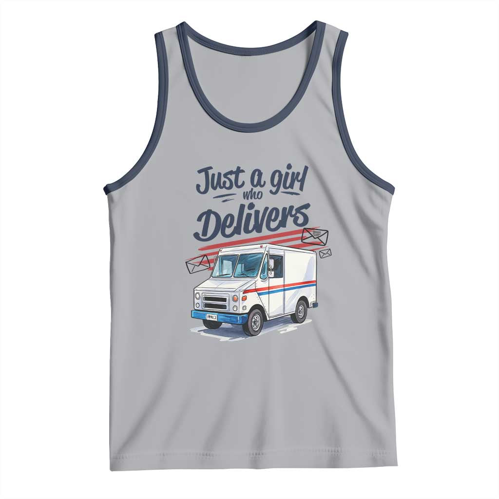 Funny Postal Worker Tank Top Just A Girl Who Delivers - Wonder Print Shop