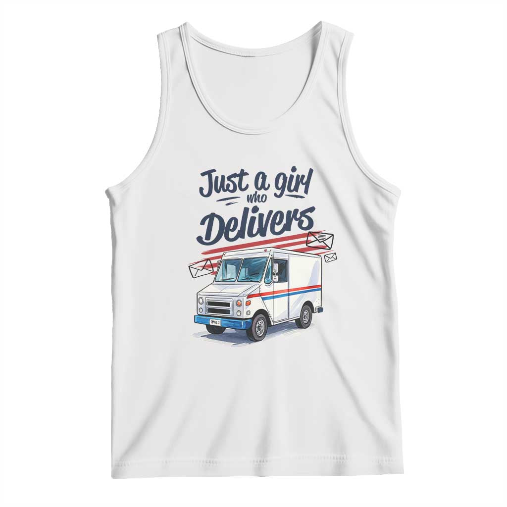 Funny Postal Worker Tank Top Just A Girl Who Delivers - Wonder Print Shop