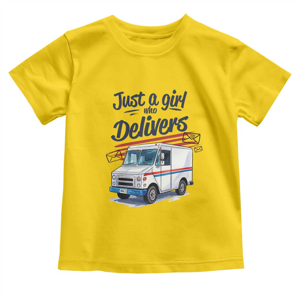 Funny Postal Worker Toddler T Shirt Just A Girl Who Delivers - Wonder Print Shop