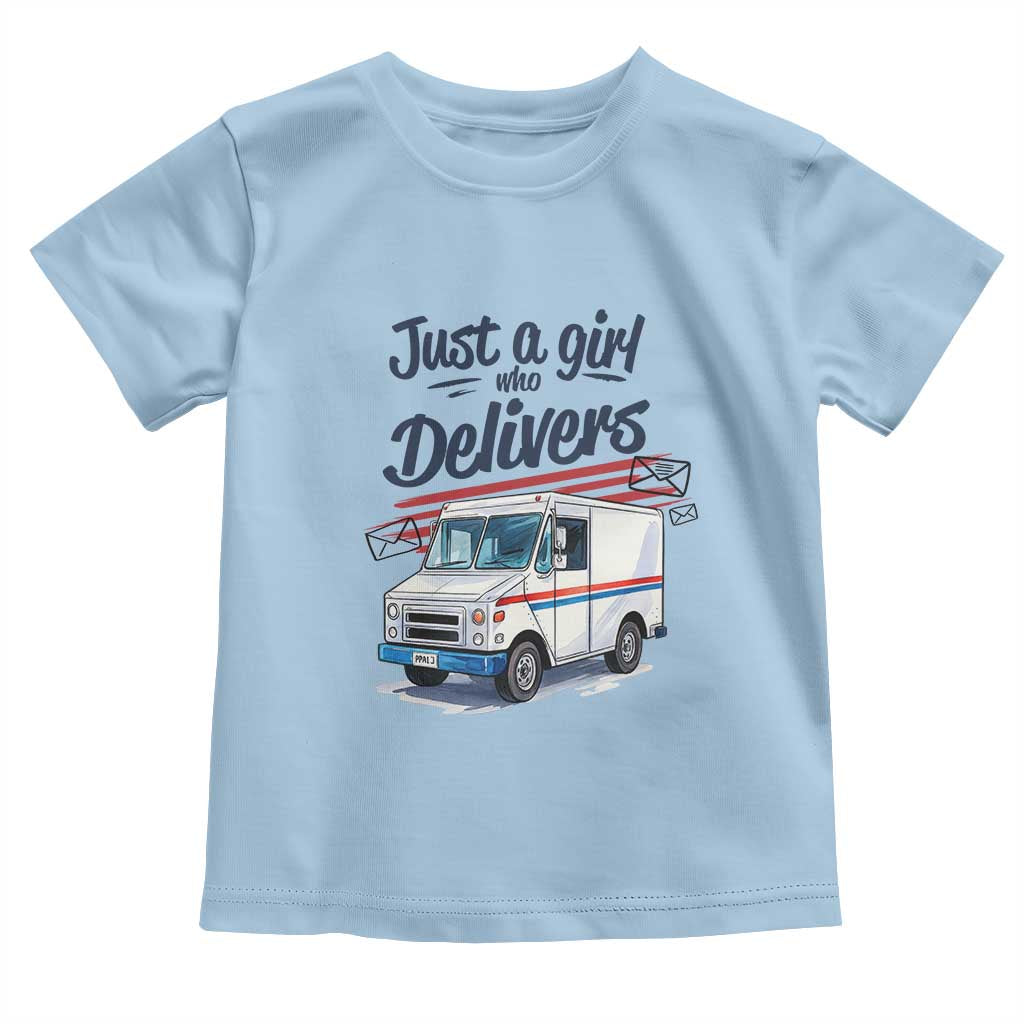 Funny Postal Worker Toddler T Shirt Just A Girl Who Delivers - Wonder Print Shop
