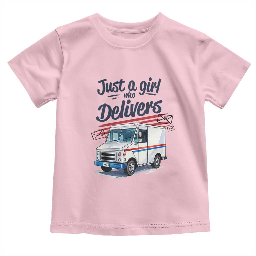 Funny Postal Worker Toddler T Shirt Just A Girl Who Delivers - Wonder Print Shop