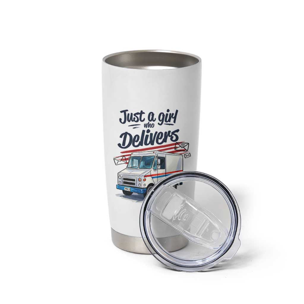 Funny Postal Worker Tumbler Cup Just A Girl Who Delivers - Wonder Print Shop