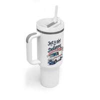 Funny Postal Worker Tumbler With Handle Just A Girl Who Delivers - undefined