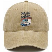Funny Postal Worker Washed Cotton Baseball Cap Just A Girl Who Delivers