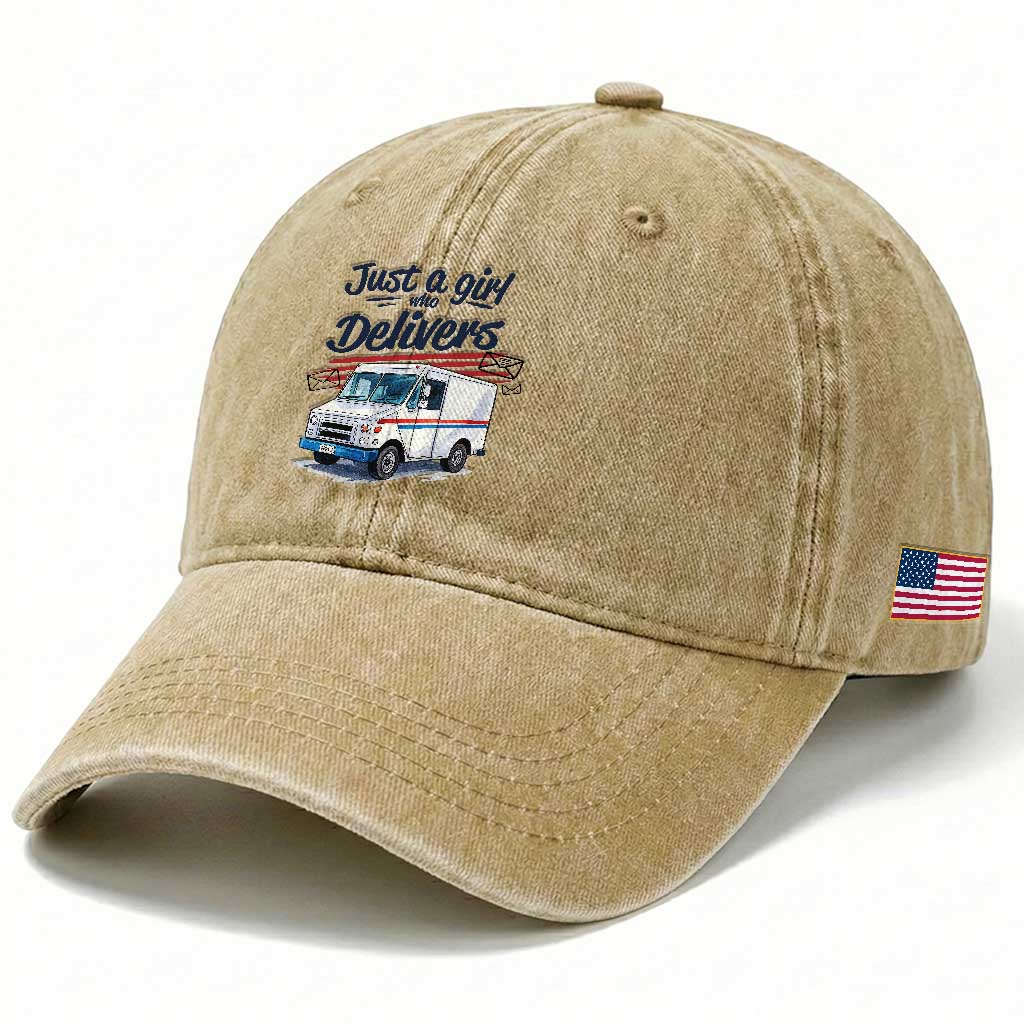 Funny Postal Worker Washed Cotton Baseball Cap Just A Girl Who Delivers
