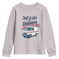Funny Postal Worker Youth Sweatshirt Just A Girl Who Delivers - Wonder Print Shop