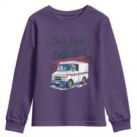 Funny Postal Worker Youth Sweatshirt Just A Girl Who Delivers - Wonder Print Shop