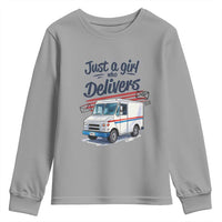 Funny Postal Worker Youth Sweatshirt Just A Girl Who Delivers - Wonder Print Shop