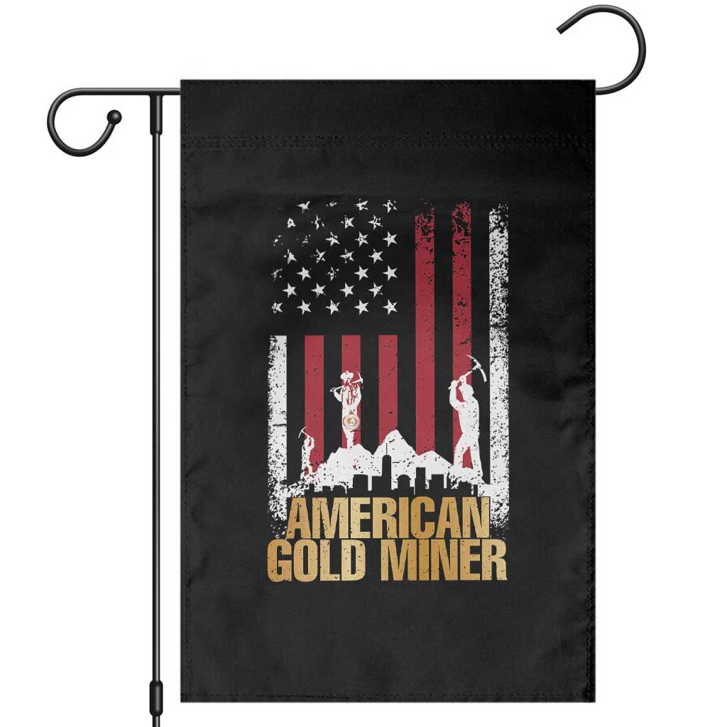 Gold Miner Patriotic American Flag Garden Flag - Wonder Print Shop