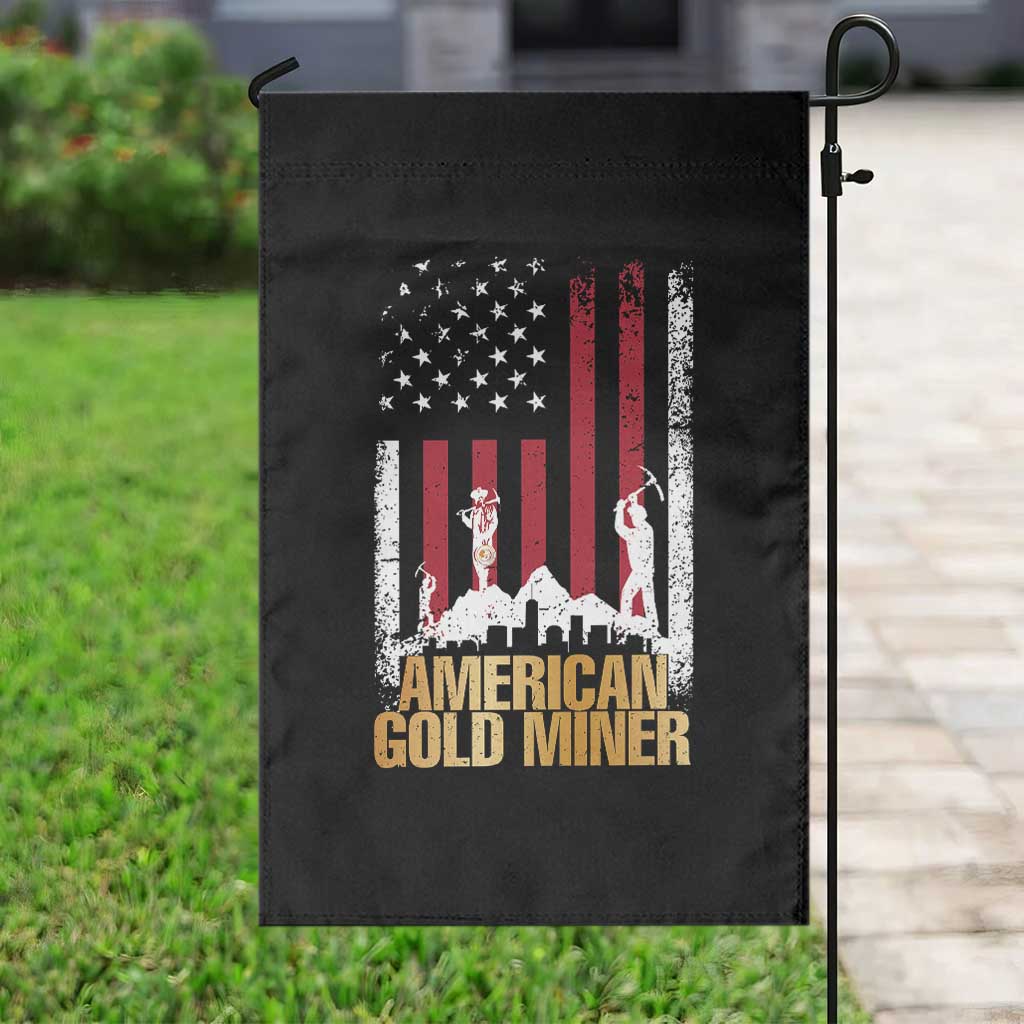 Gold Miner Patriotic American Flag Garden Flag - Wonder Print Shop