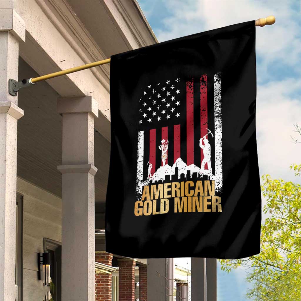 Gold Miner Patriotic American Flag Garden Flag - Wonder Print Shop