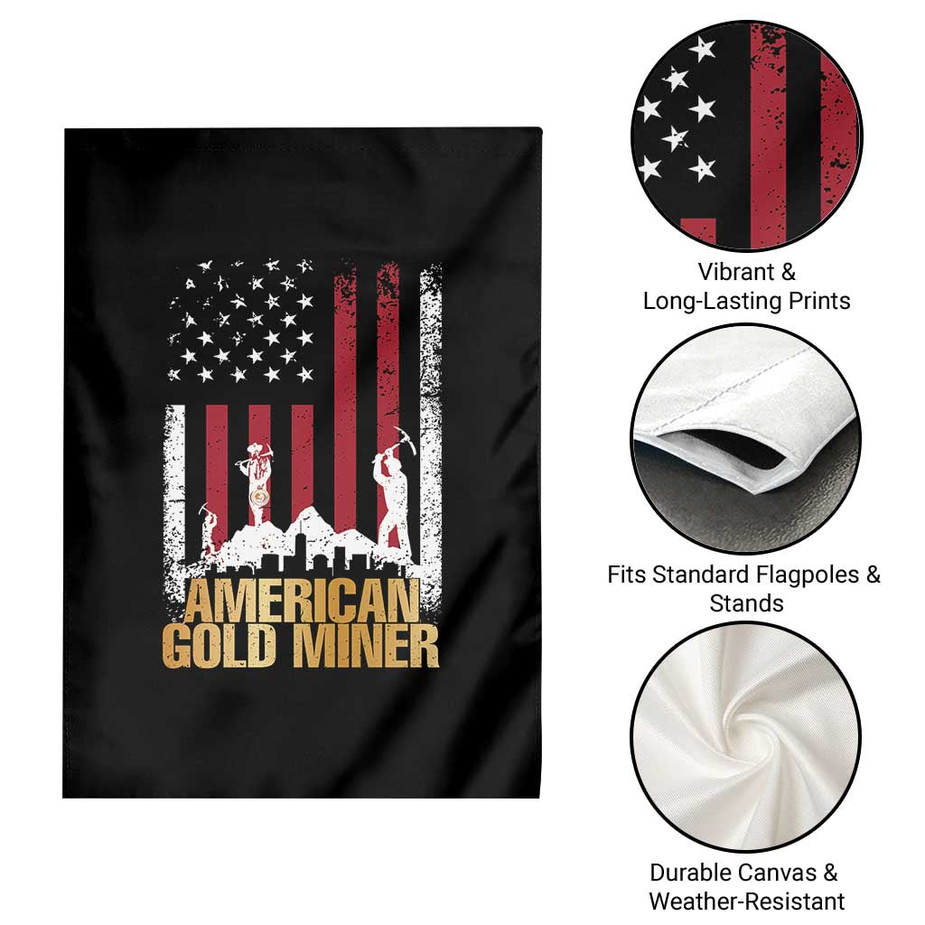 Gold Miner Patriotic American Flag Garden Flag - Wonder Print Shop