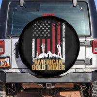 Gold Miner Patriotic American Flag Spare Tire Cover - Wonder Print Shop