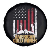 Gold Miner Patriotic American Flag Spare Tire Cover - Wonder Print Shop