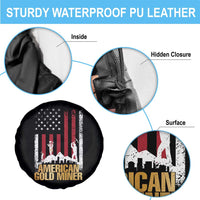 Gold Miner Patriotic American Flag Spare Tire Cover - Wonder Print Shop