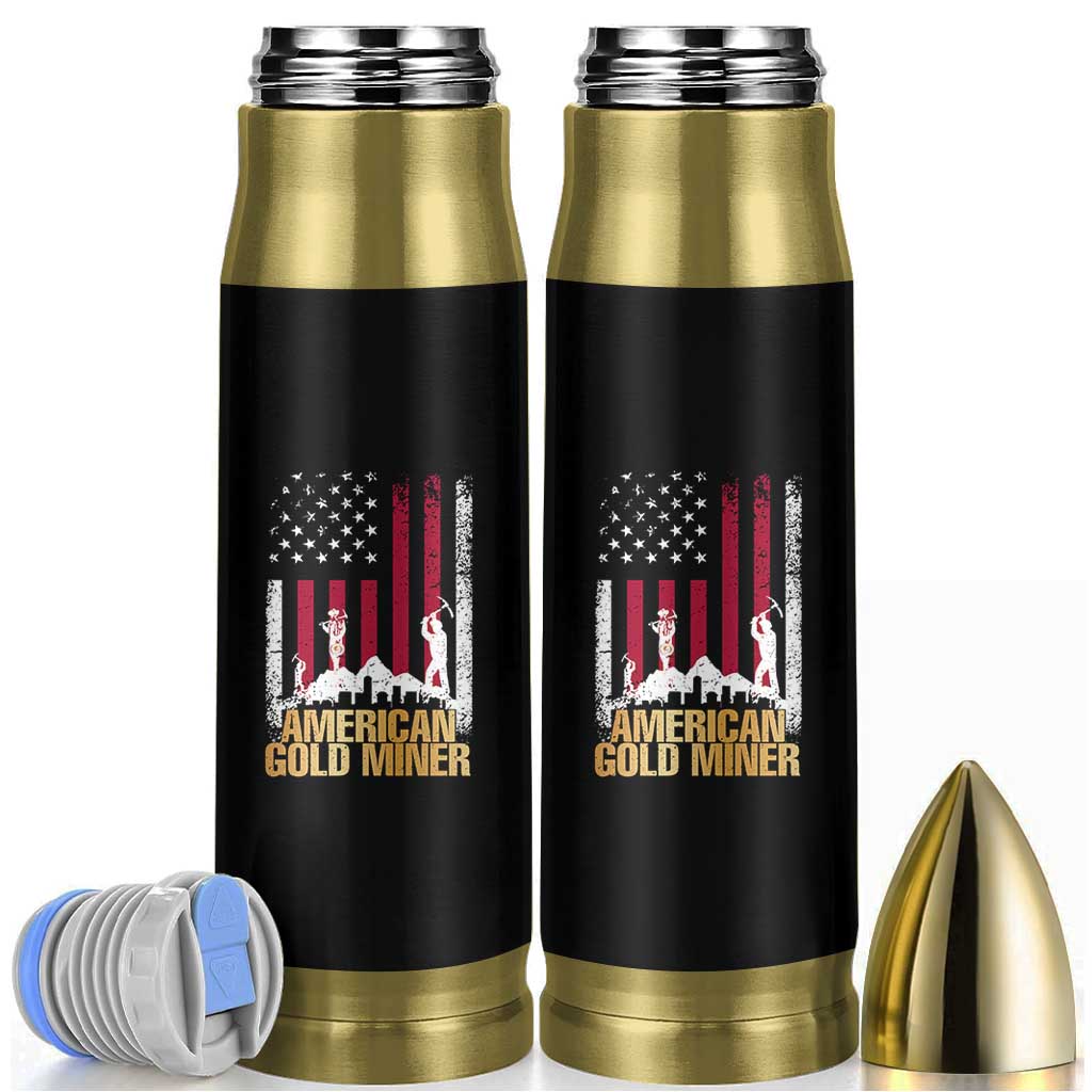 Gold Miner Patriotic American Flag Bullet Tumbler - Wonder Print Shop