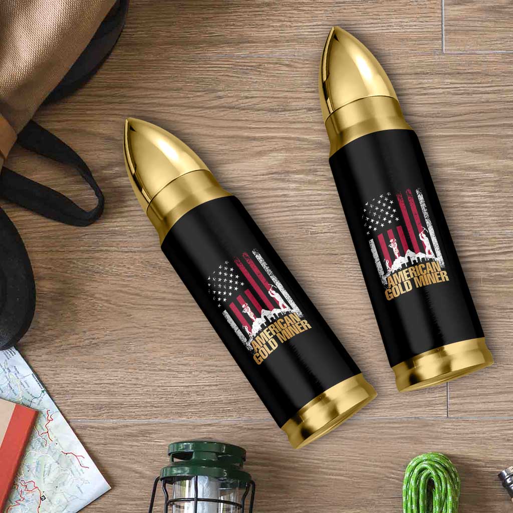 Gold Miner Patriotic American Flag Bullet Tumbler - Wonder Print Shop