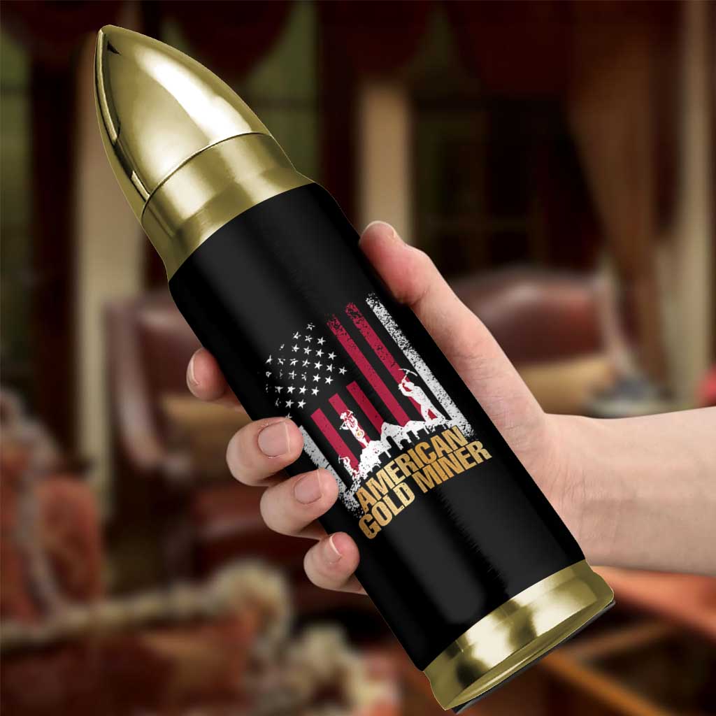 Gold Miner Patriotic American Flag Bullet Tumbler - Wonder Print Shop