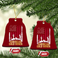 Gold Miner Patriotic American Flag Ceramic Ornament - Wonder Print Shop