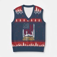 Gold Miner Patriotic American Flag V-Neck Knit Sweater Vest - Wonder Print Shop