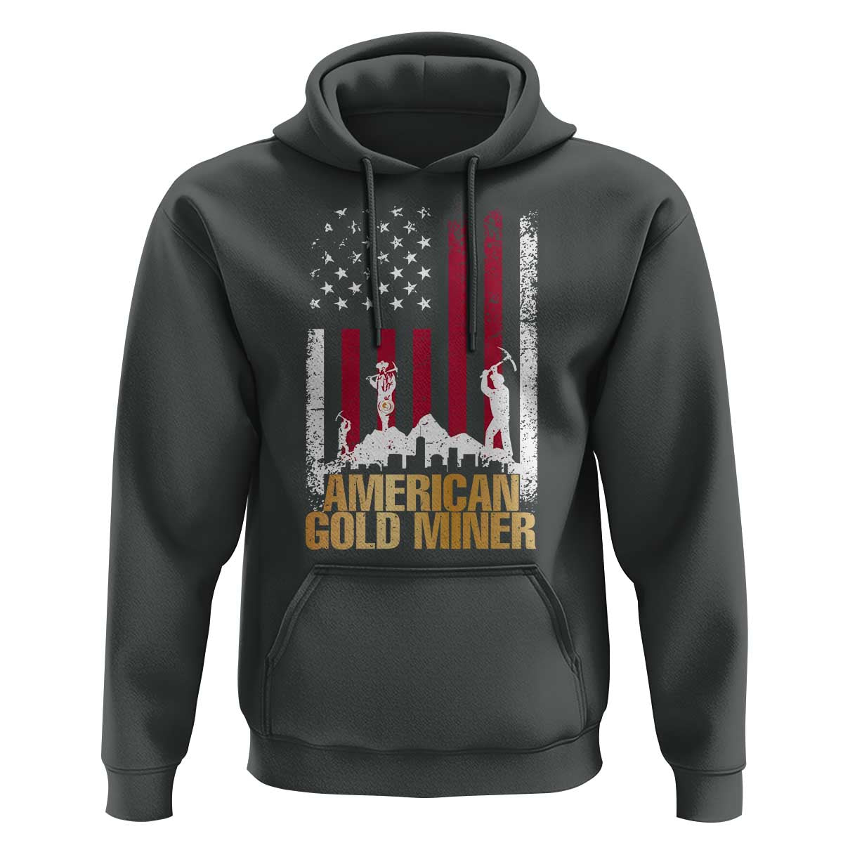 Gold Miner Patriotic American Flag Hoodie - Wonder Print Shop