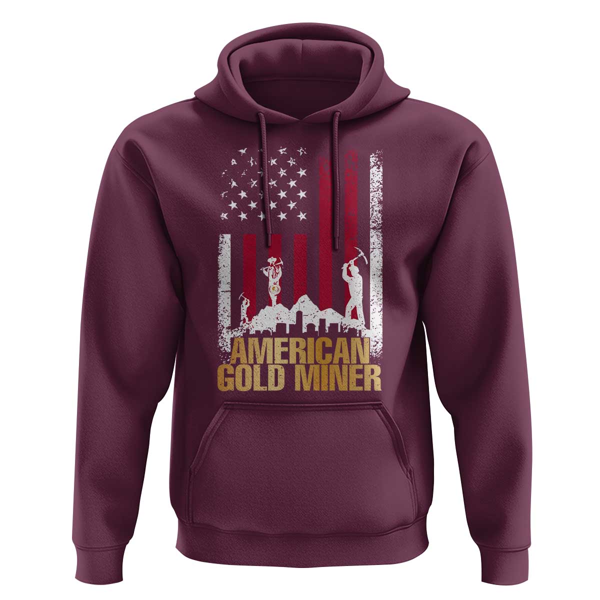 Gold Miner Patriotic American Flag Hoodie - Wonder Print Shop