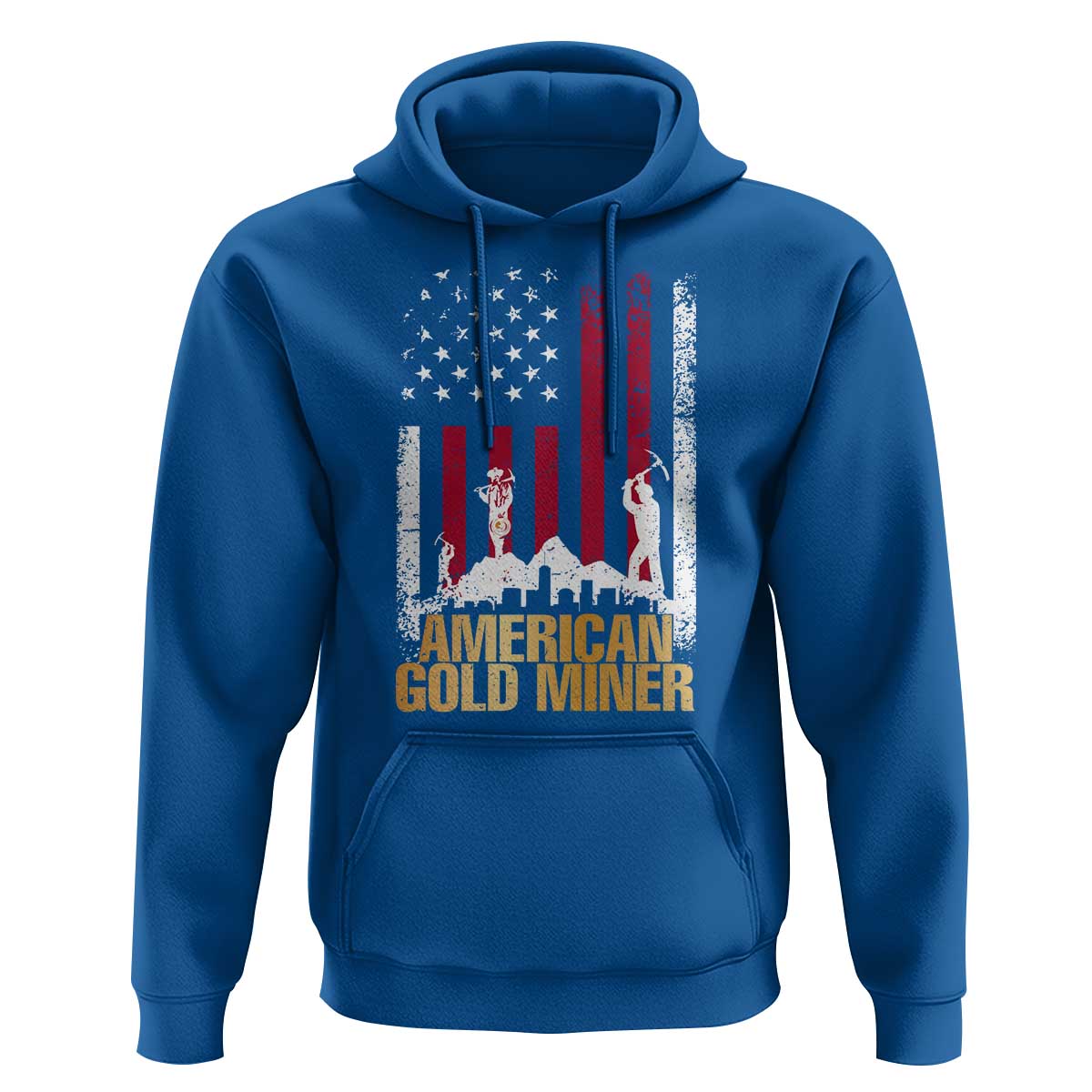 Gold Miner Patriotic American Flag Hoodie - Wonder Print Shop