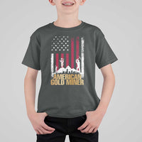 Gold Miner Patriotic American Flag T Shirt For Kid - Wonder Print Shop