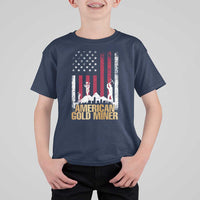 Gold Miner Patriotic American Flag T Shirt For Kid - Wonder Print Shop