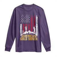 Gold Miner Patriotic American Flag Long Sleeve Shirt - Wonder Print Shop
