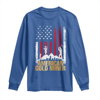 Gold Miner Patriotic American Flag Long Sleeve Shirt - Wonder Print Shop