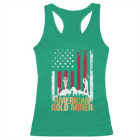 Gold Miner Patriotic American Flag Racerback Tank Top - Wonder Print Shop