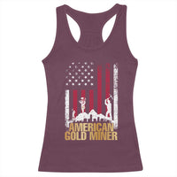 Gold Miner Patriotic American Flag Racerback Tank Top - Wonder Print Shop