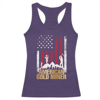 Gold Miner Patriotic American Flag Racerback Tank Top - Wonder Print Shop