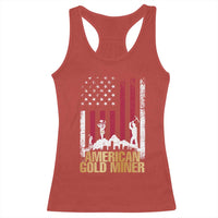 Gold Miner Patriotic American Flag Racerback Tank Top - Wonder Print Shop