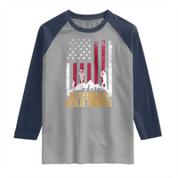 Gold Miner Patriotic American Flag Raglan Shirt - Wonder Print Shop