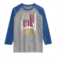 Gold Miner Patriotic American Flag Raglan Shirt - Wonder Print Shop