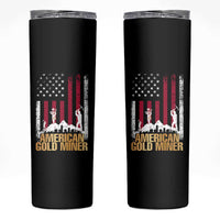 Gold Miner Patriotic American Flag Skinny Tumbler - Wonder Print Shop