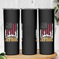 Gold Miner Patriotic American Flag Skinny Tumbler - Wonder Print Shop