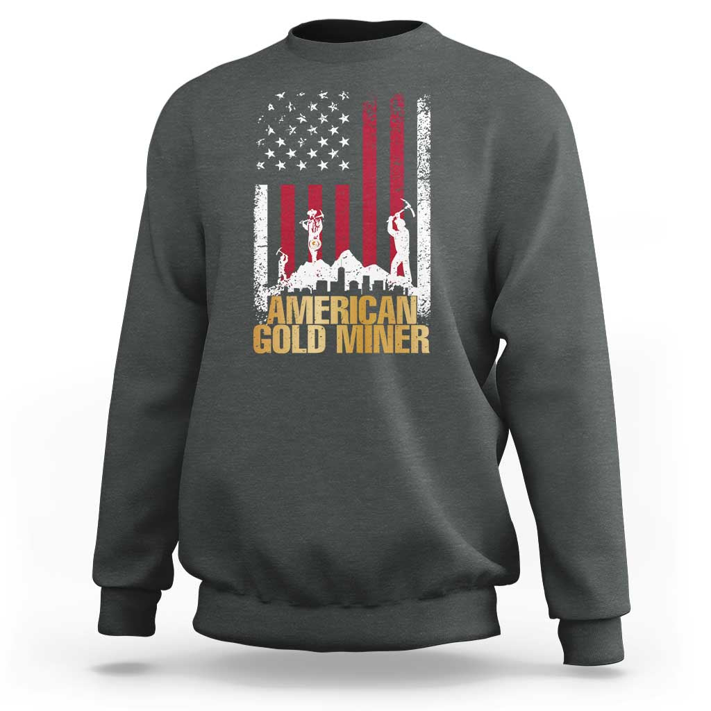 Gold Miner Patriotic American Flag Sweatshirt - Wonder Print Shop