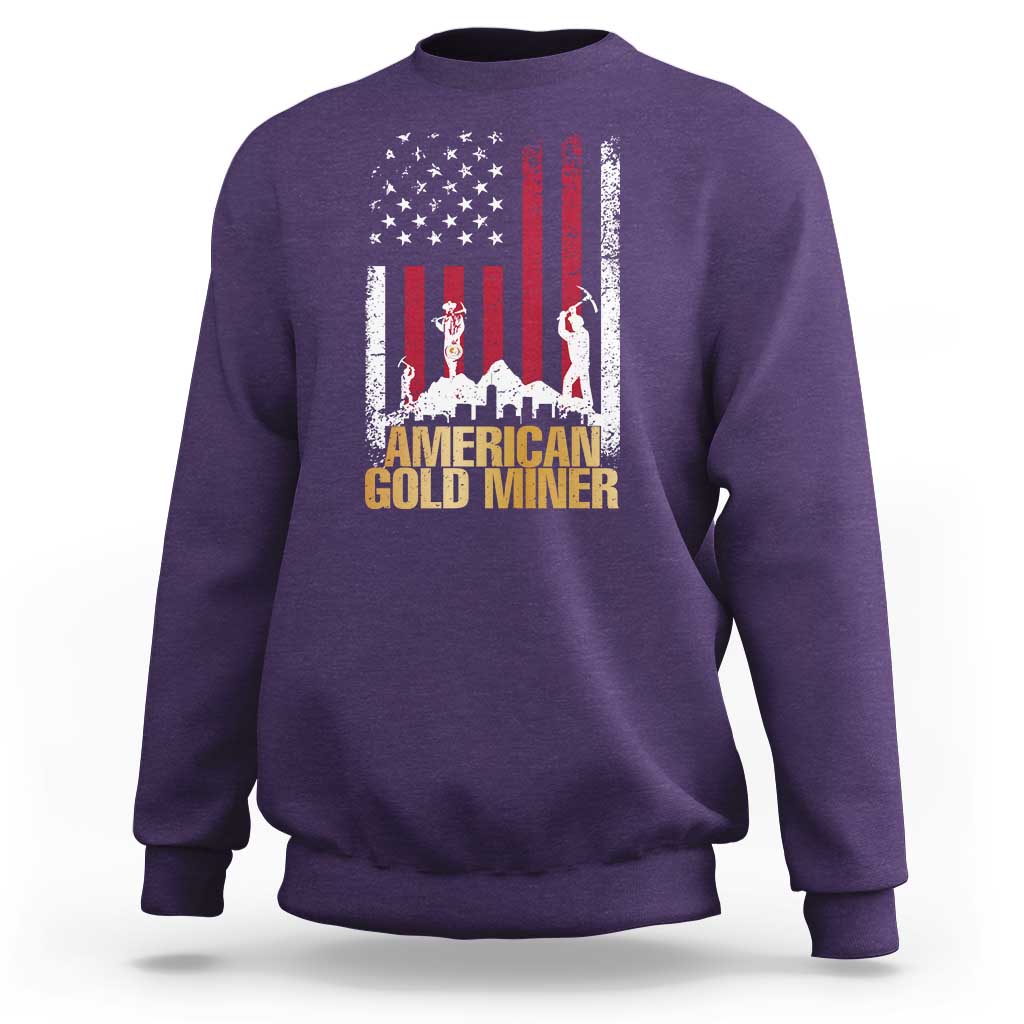 Gold Miner Patriotic American Flag Sweatshirt - Wonder Print Shop