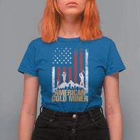 Gold Miner Patriotic American Flag T Shirt For Women - Wonder Print Shop