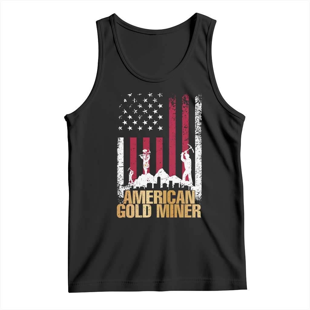 Gold Miner Patriotic American Flag Tank Top - Wonder Print Shop