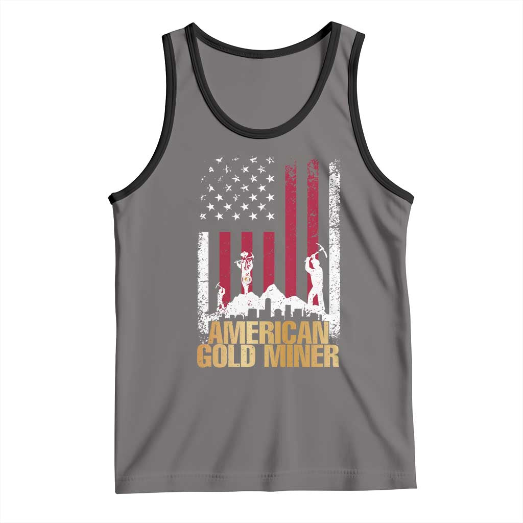 Gold Miner Patriotic American Flag Tank Top - Wonder Print Shop