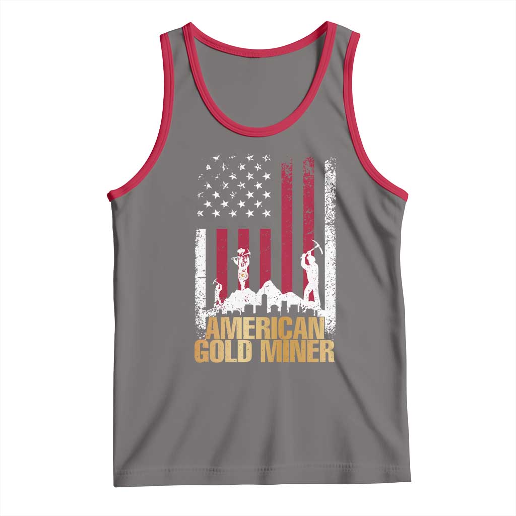 Gold Miner Patriotic American Flag Tank Top - Wonder Print Shop
