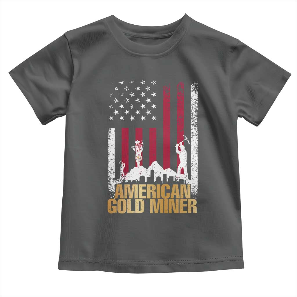 Gold Miner Patriotic American Flag Toddler T Shirt - Wonder Print Shop