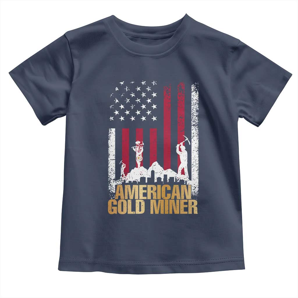 Gold Miner Patriotic American Flag Toddler T Shirt - Wonder Print Shop